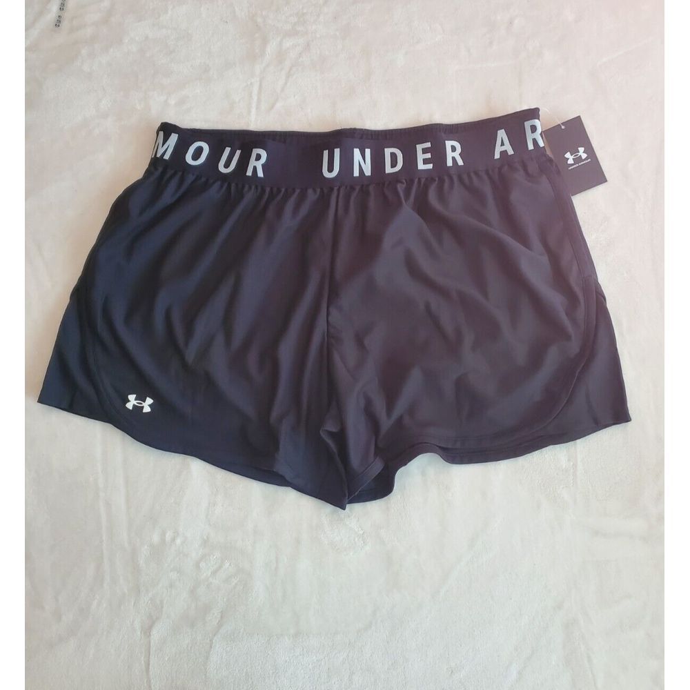 NEW Under Armour Play Up 3.0 Black Shorts Women Plus‎ Size 2X
